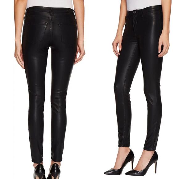 Blank NYC Pants Women's 27 Black Faux Leather Skinny Biker Festival Vegan Emo - Picture 2 of 8